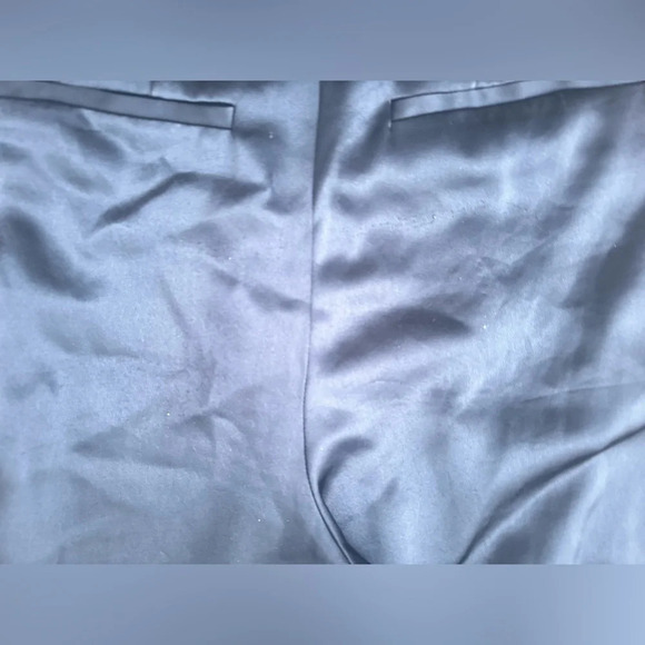 Babaton Aritzia Navy Satin Dress Pants Straight Leg Pleated Office Party Sz 8 - Picture 2 of 13